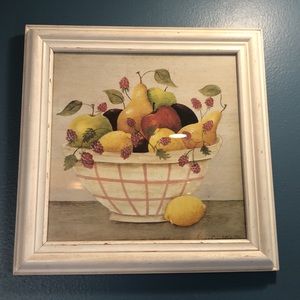Wall art fruit bowl shabby chic decor